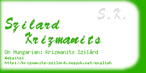 szilard krizmanits business card