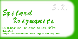 szilard krizmanits business card